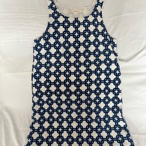 Newbury Kustom Blue and White Geometric Top
